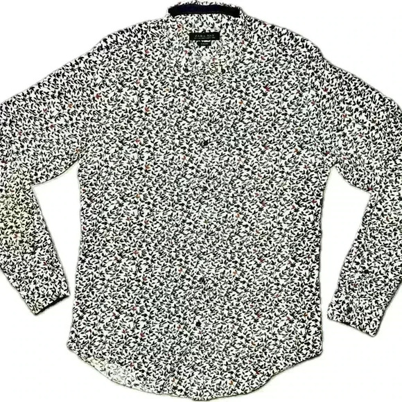 Zara Man Slim Fit Long Sleeve Dress Shirt W/Floral Pattern LG - Picture 1 of 6